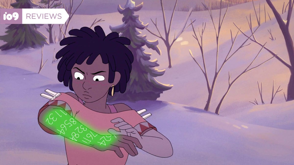 Grace investigates the numbers on her arm.