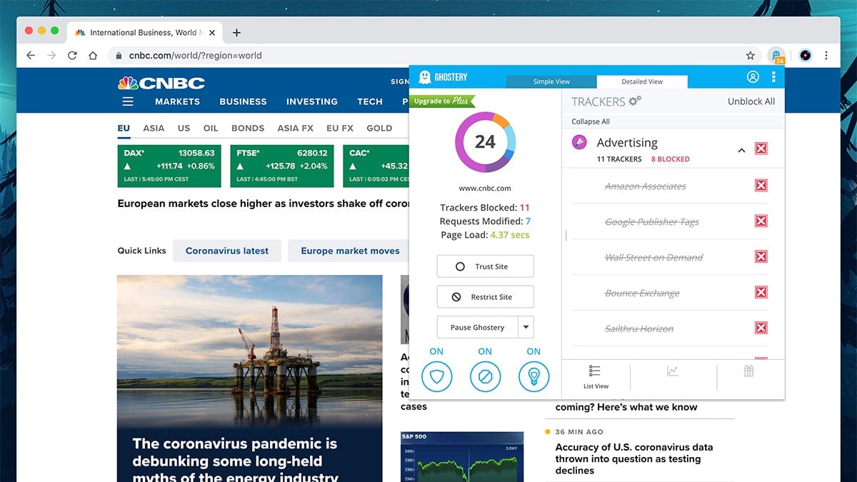 Screenshot: Ghostery