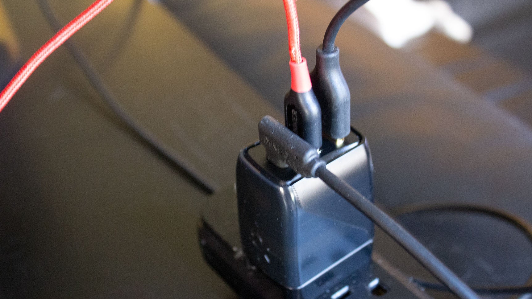 Excuse the cat hair. In reality, I had to plug this guy into a power strip and extension cord.