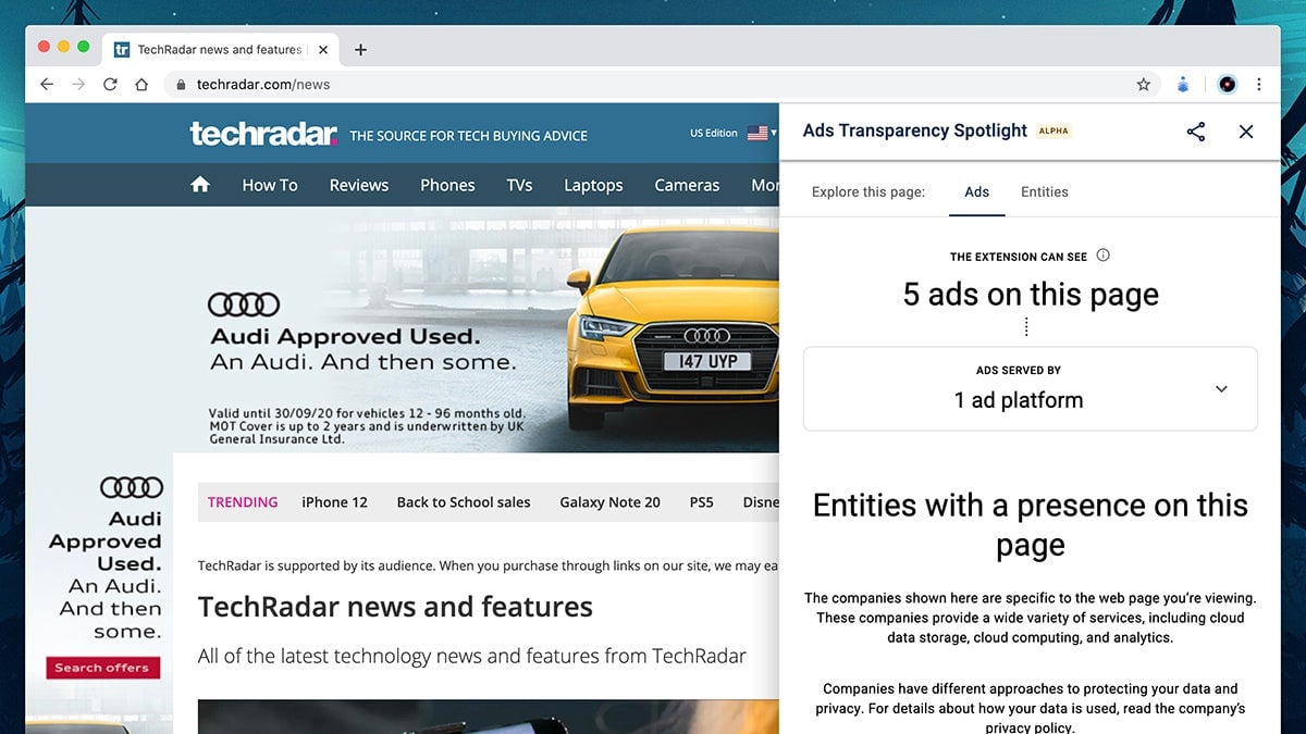 Screenshot: Google Ads Transparency