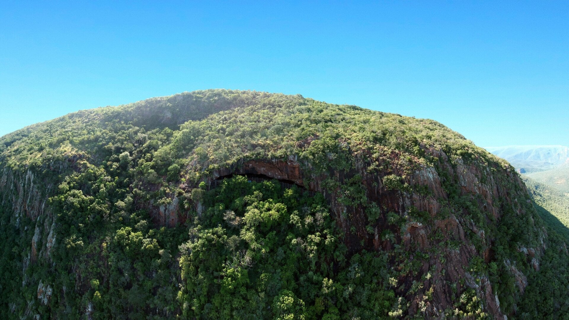 The Border Cave rock shelter in the Lebombo Mountains of southern Africa. 