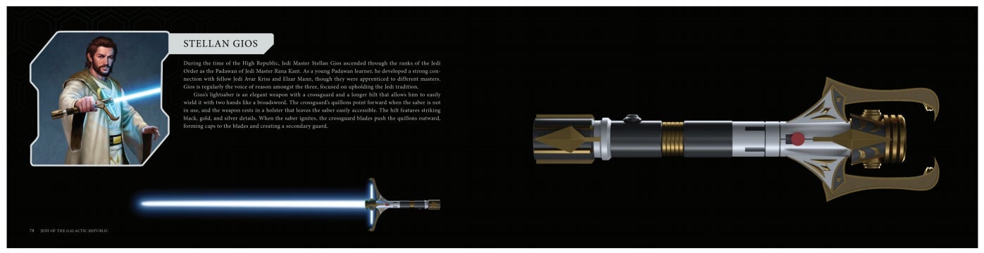 Details about Stellan and more images of his lightsaber.