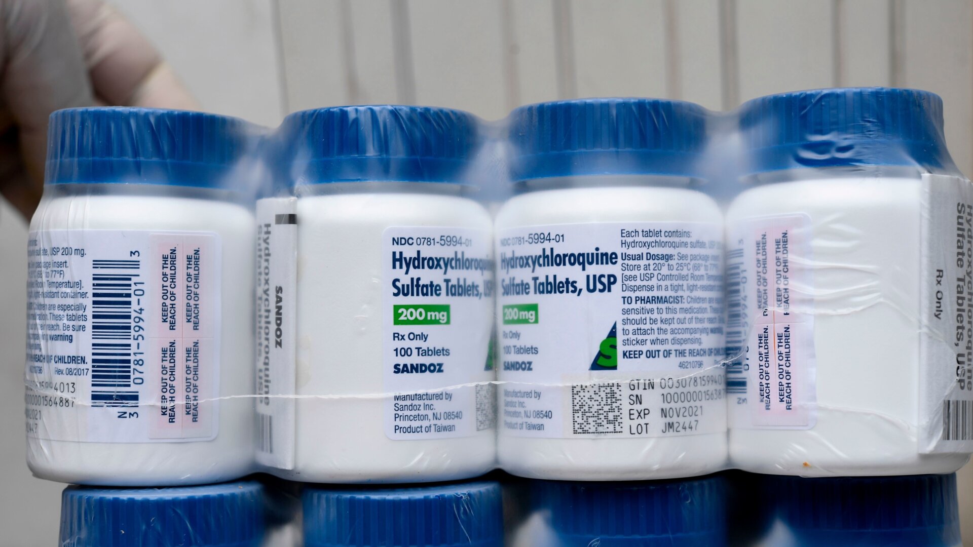 A shipment of hydroxychloroquine pills being prepared to be distributed in hospitals in El Salvador.