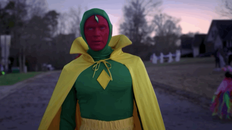 Vision trick-or-treating and Wanda switching up their decor.