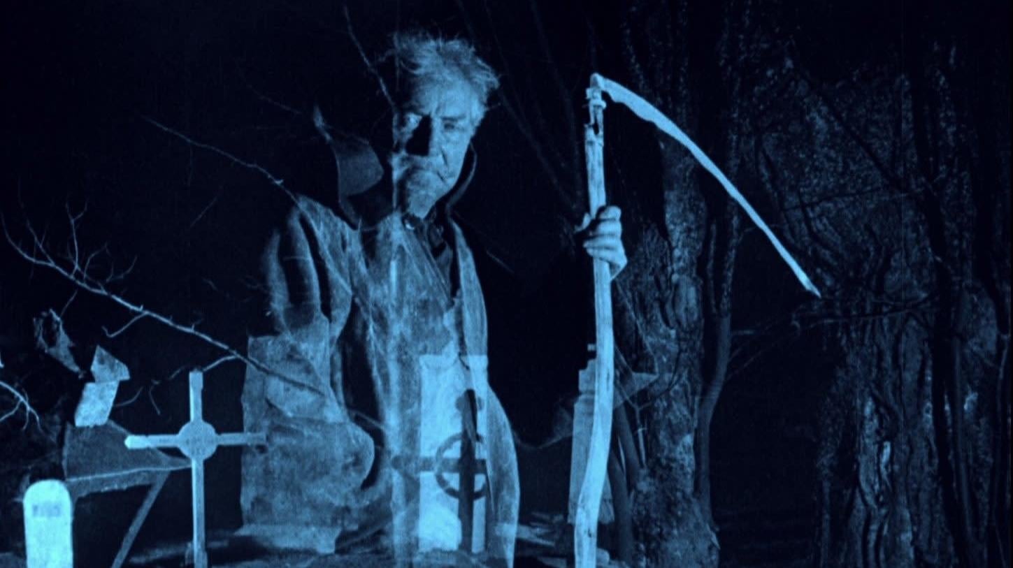 A pivotal scene from The Phantom Carriage.