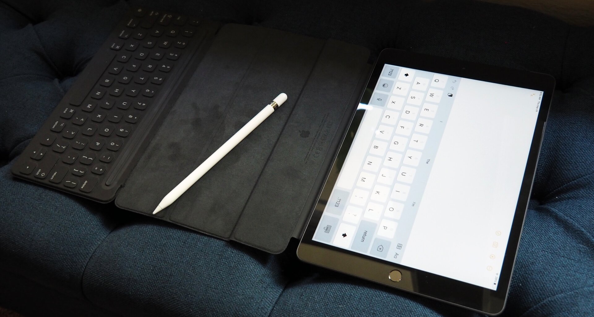 The iPad’s Smart Connector lets you use a keyboard, but Apple doesn’t make a fancy Magic Keyboard for this model.