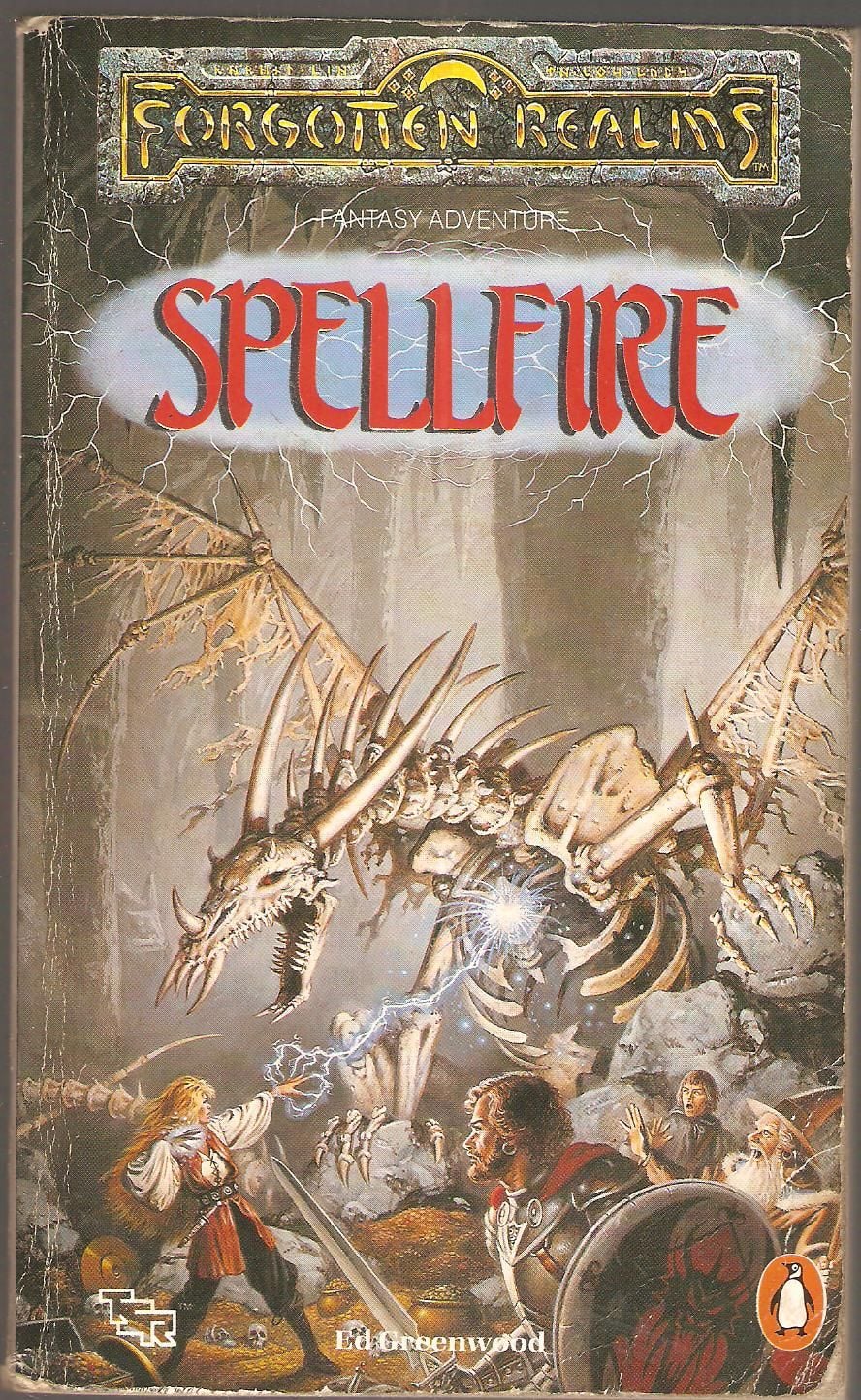 The full cover of the 1988 original, where Elminster looks like he’s about to soil his britches.