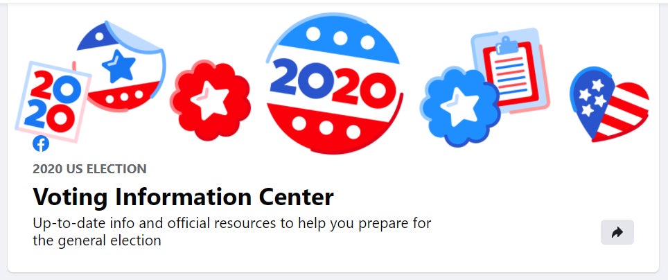 Screenshot: Facebook Voting Information Center