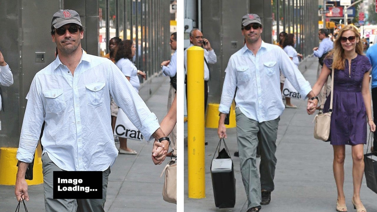 Jon Hamm’s penis as it appeared on HuffPost (left) and Jon Hamm’s penis as it appeared on New York City streets (right), both of which were featured in a new court ruling about digital copyright protections.