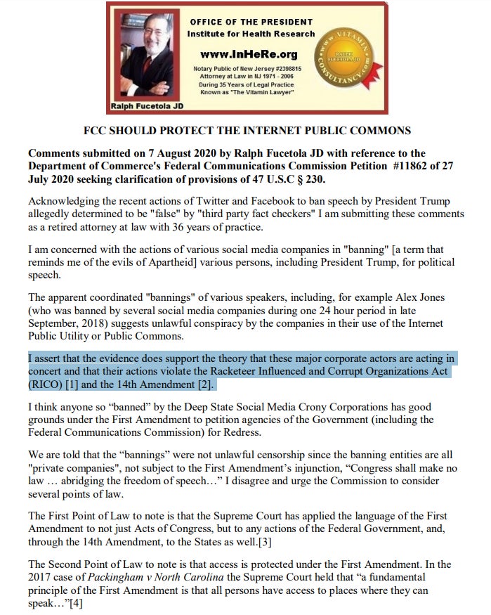 Screenshot: FCC/Electronic Comment Filing System