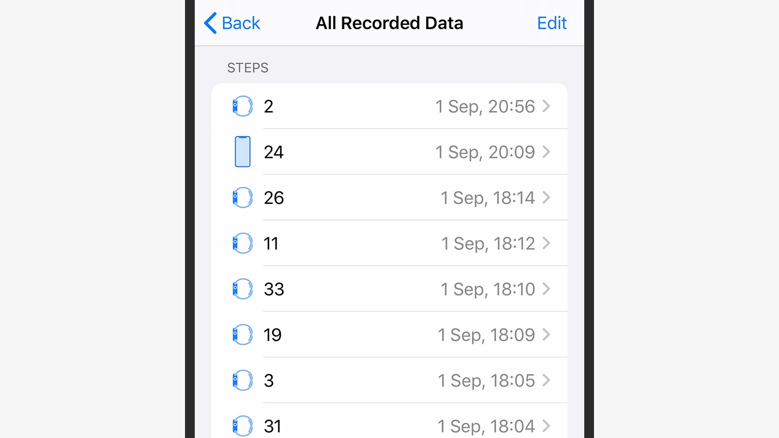 Screenshot: Apple Health
