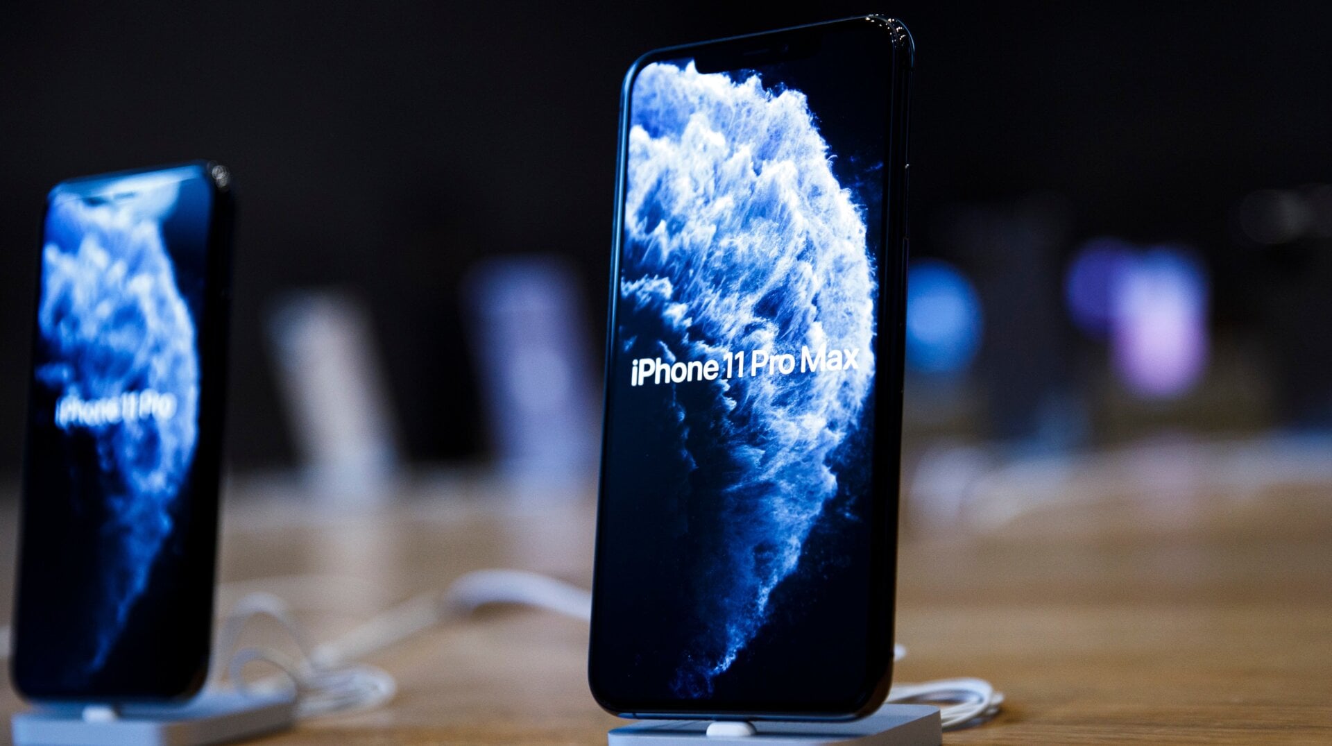 New Apple iPhone 11 are shown in a Apple store on the first day of the phone’s sale at the Apple Store on September 20, 2019 in Berlin, Germany.
