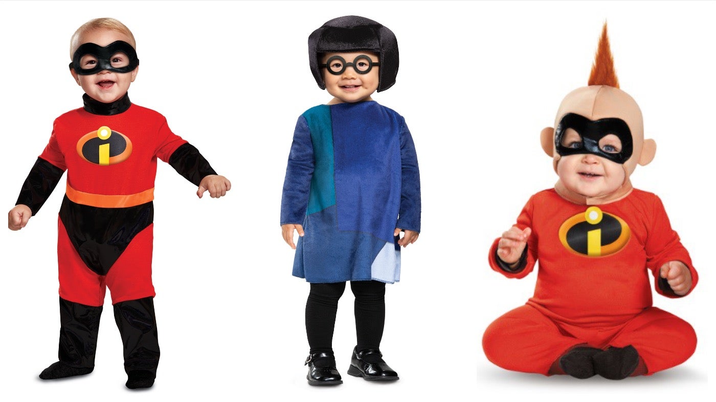 From left: Disney Incredibles 2 Classic Baby, The Incredibles Toddler Edna, Baby Jack-Jack Deluxe.