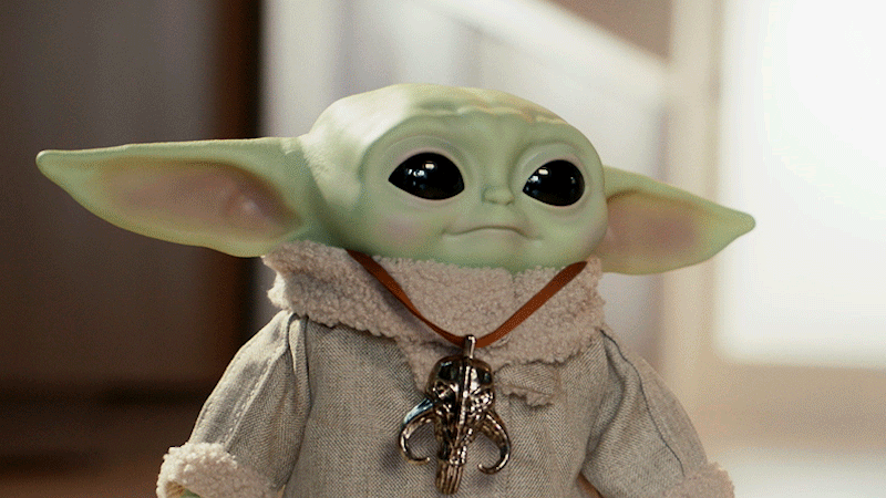 Baby Yoda’s head can turn and move up and down, but those wiggling ears steal the show.