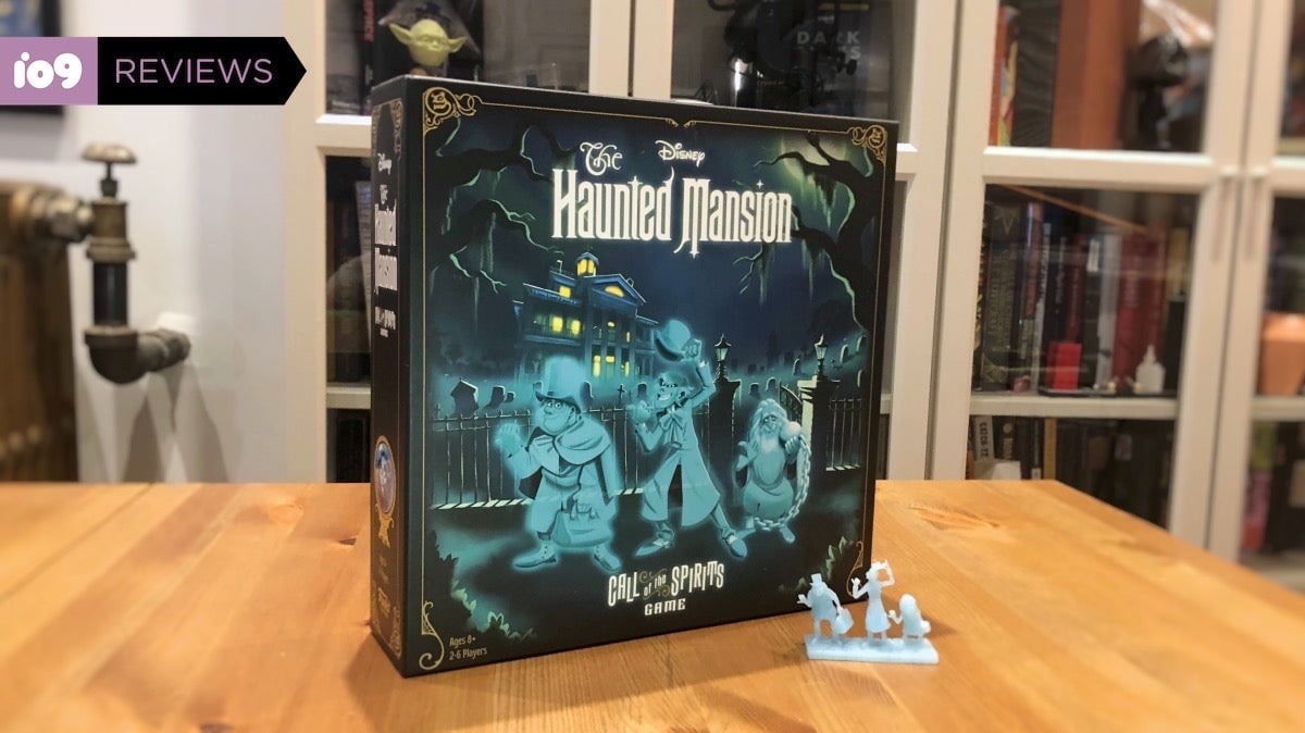 The box cover art for Disney’s The Haunted Mansion: Call of the Spirits game.