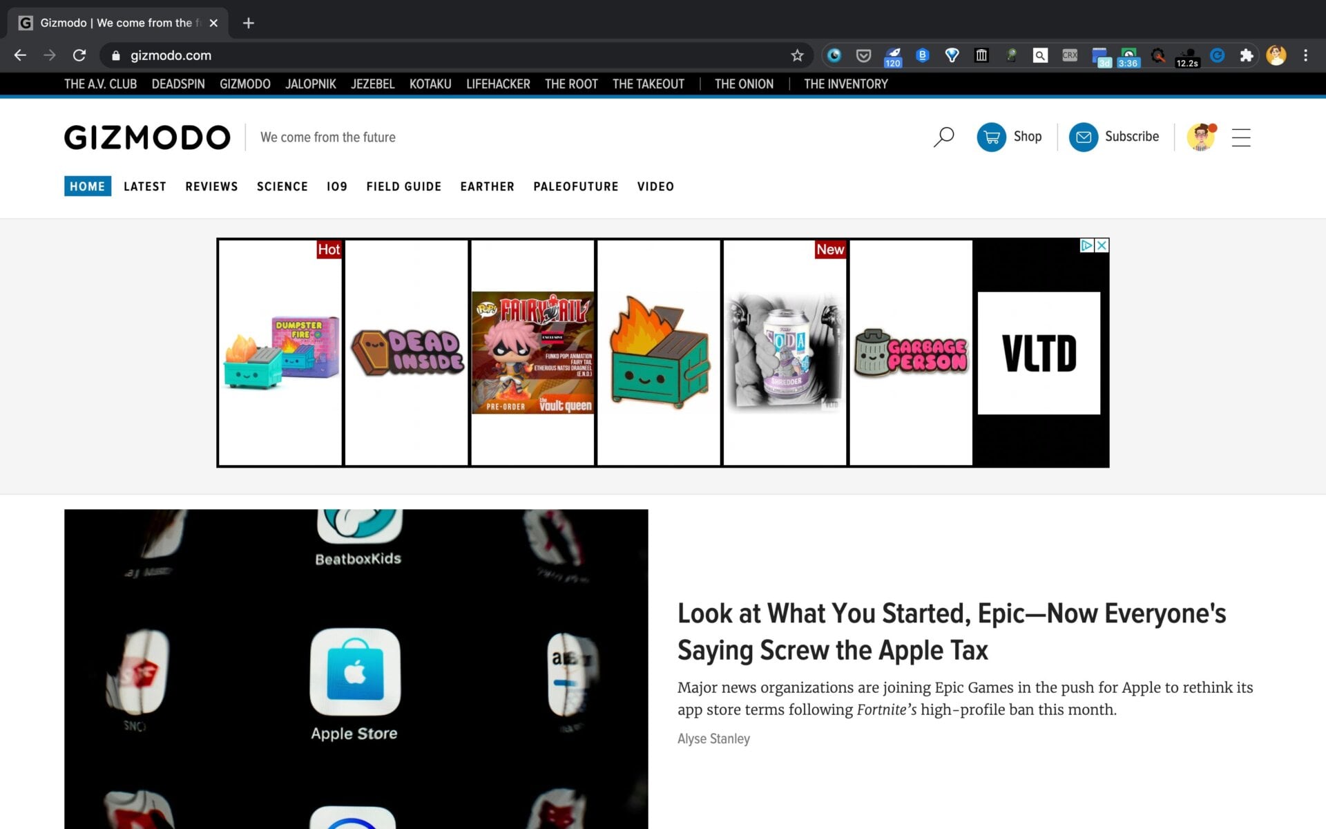 Chrome’s got all my little doodads in the upper right corner. 