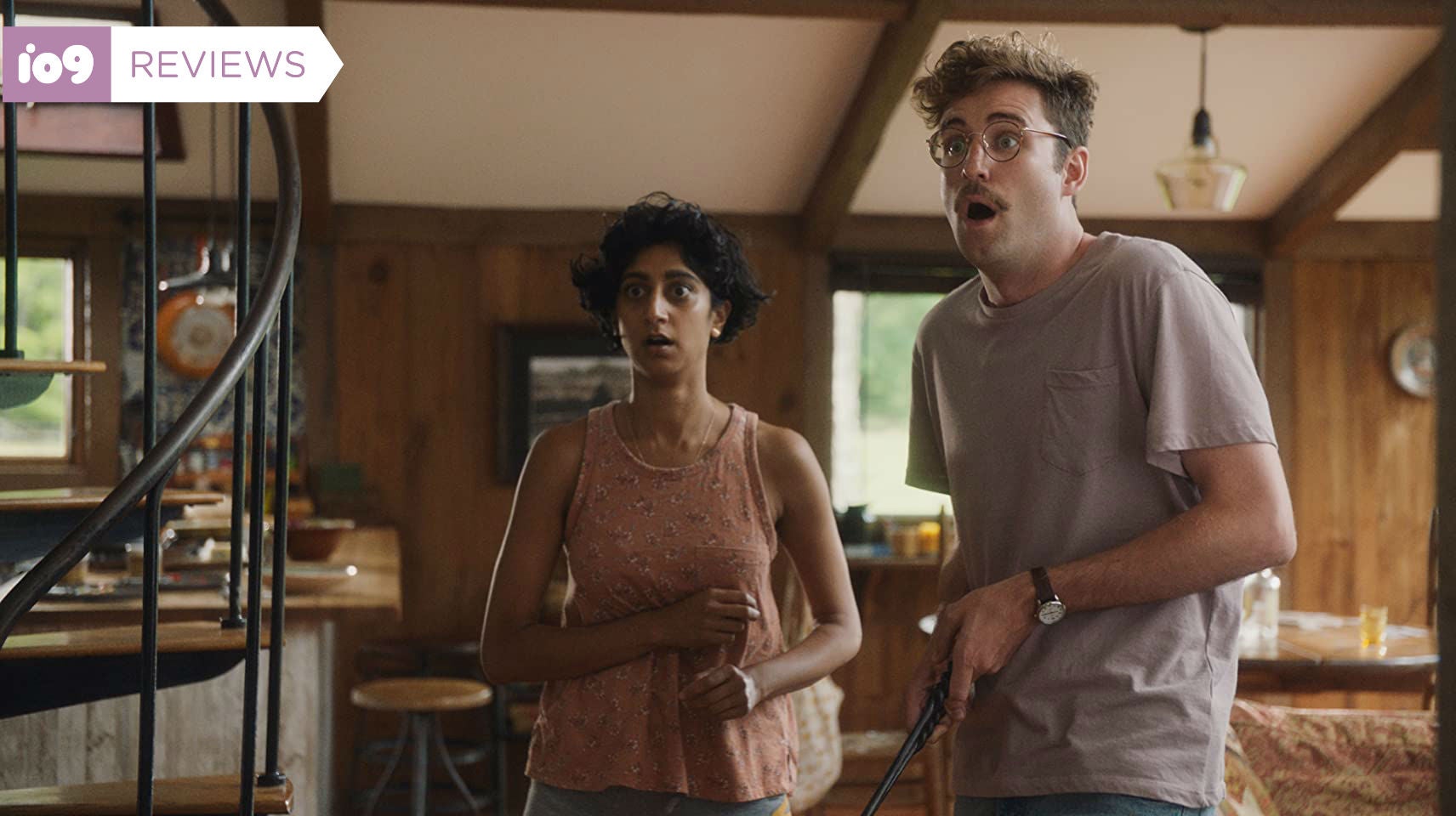Sunita Mani and John Reynolds star in Save Yourselves.