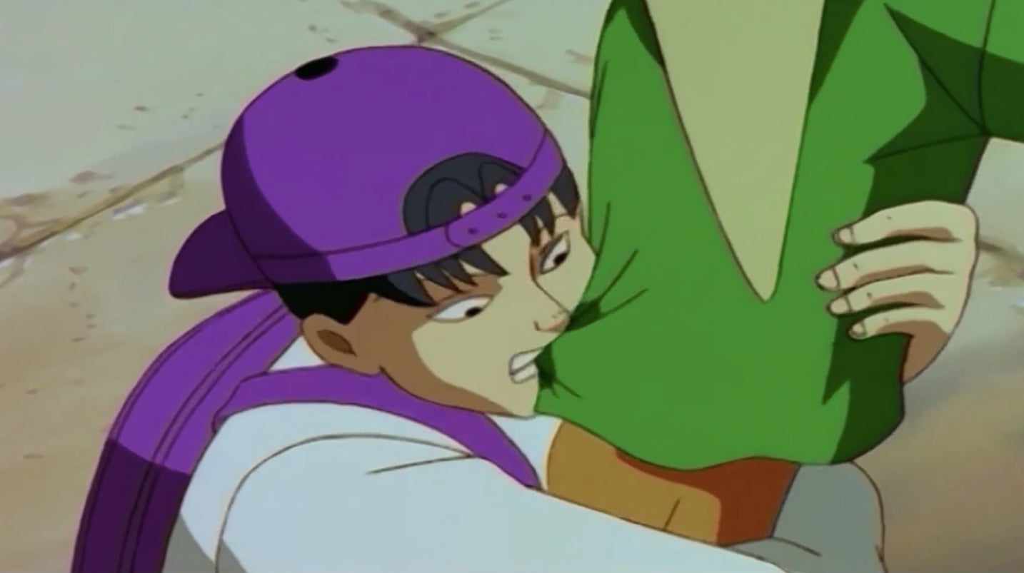 The evil wizard Scarab, disguised as a tween, takes a brief break from trying to murder Presley to literally eat his shorts.