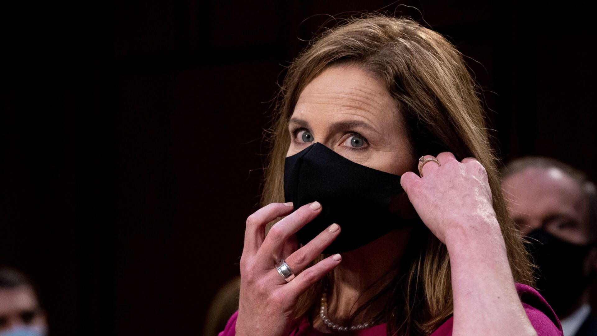 Judge Amy Coney Barrett on the first day of her confirmation hearing on Capitol Hill.
