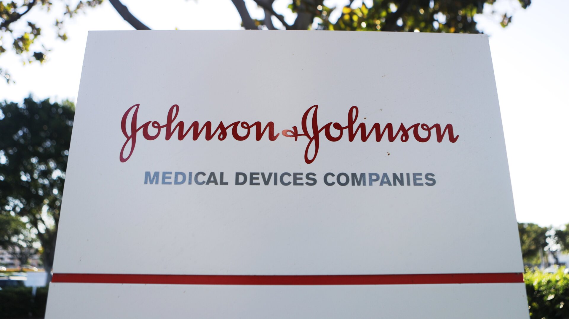 A sign at the Johnson & Johnson campus in Irvine, California.