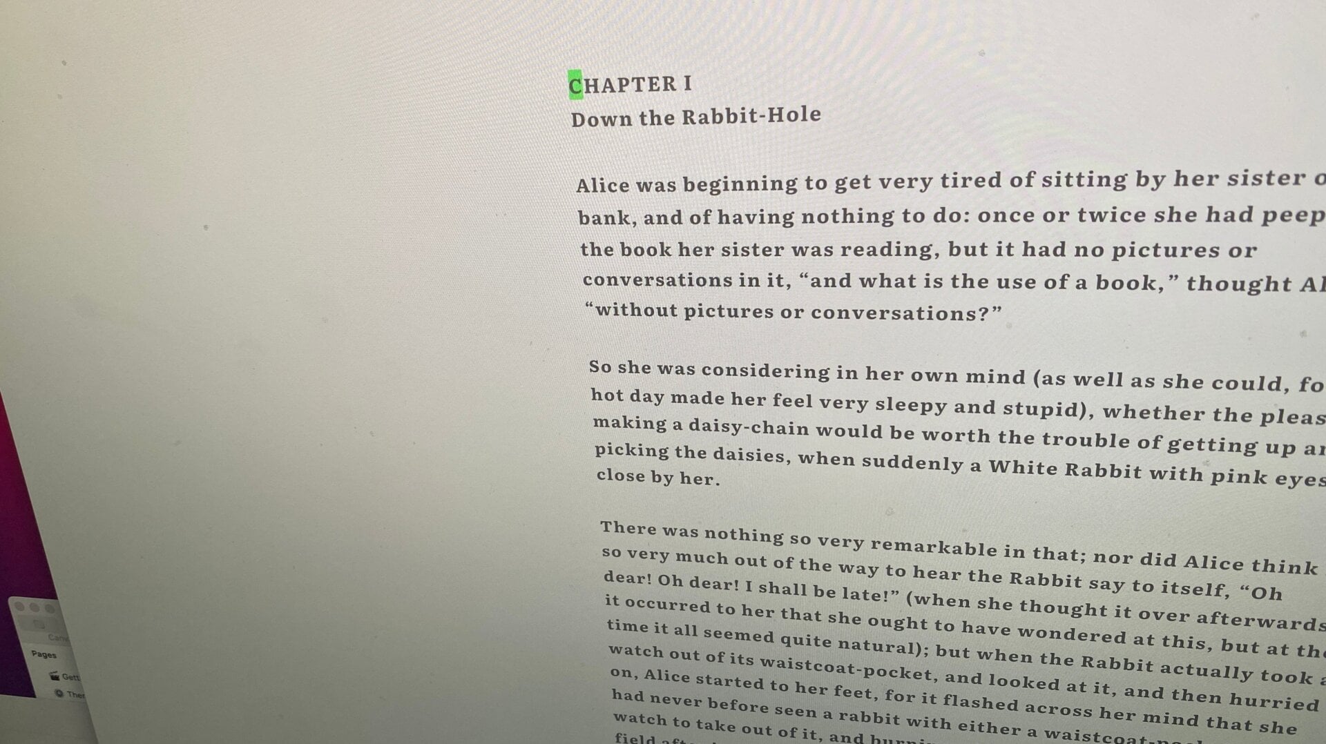 The Red Queen teaches typing.