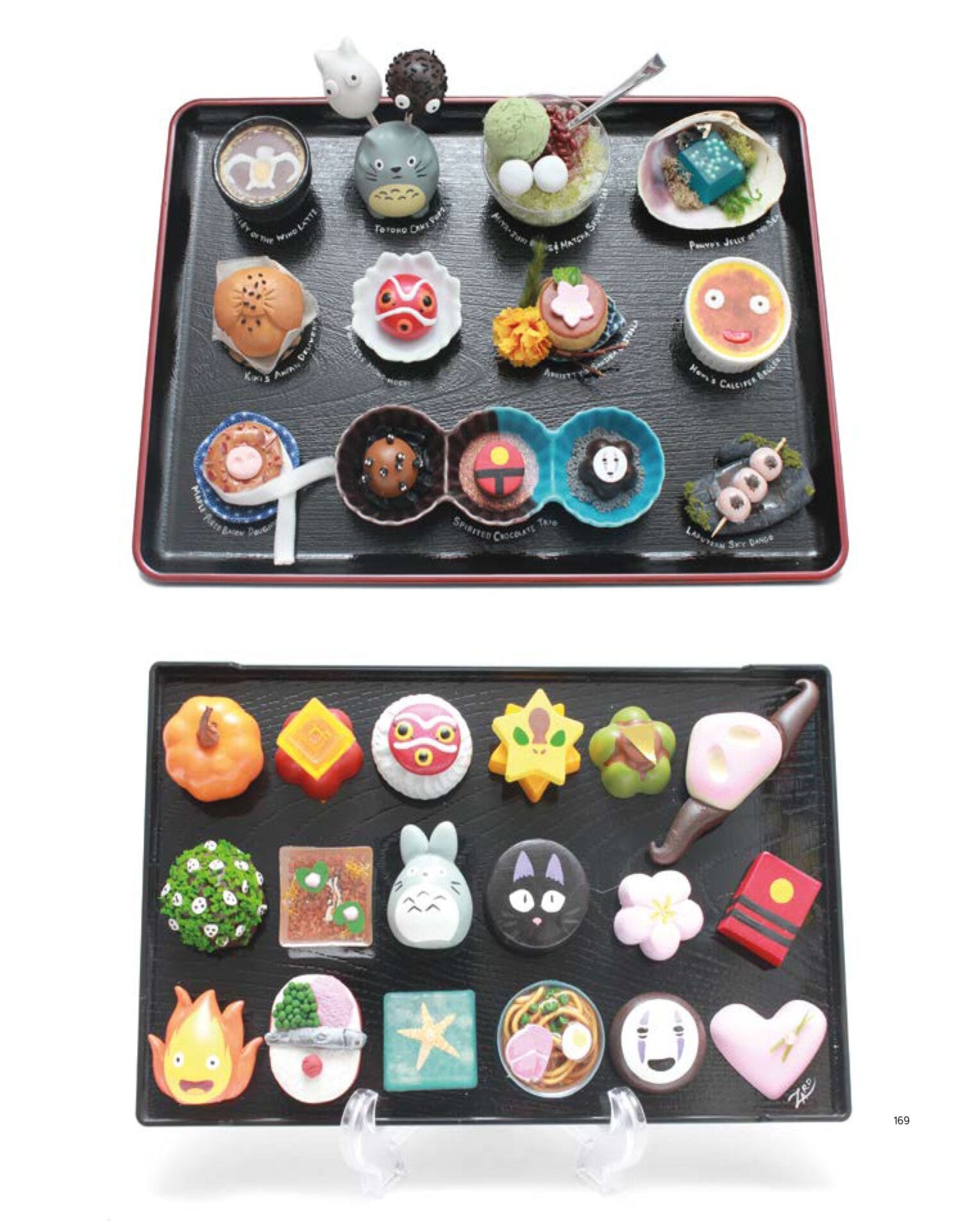 TOP: “Cafe Miyazaki” by Zard Apuya, Mixed media, 11 x 15 x 3.5", BOTTOM: “Miyazaki Wagashi” by Zard Apuya, Mixed media, 6 x 10 x 2.5"