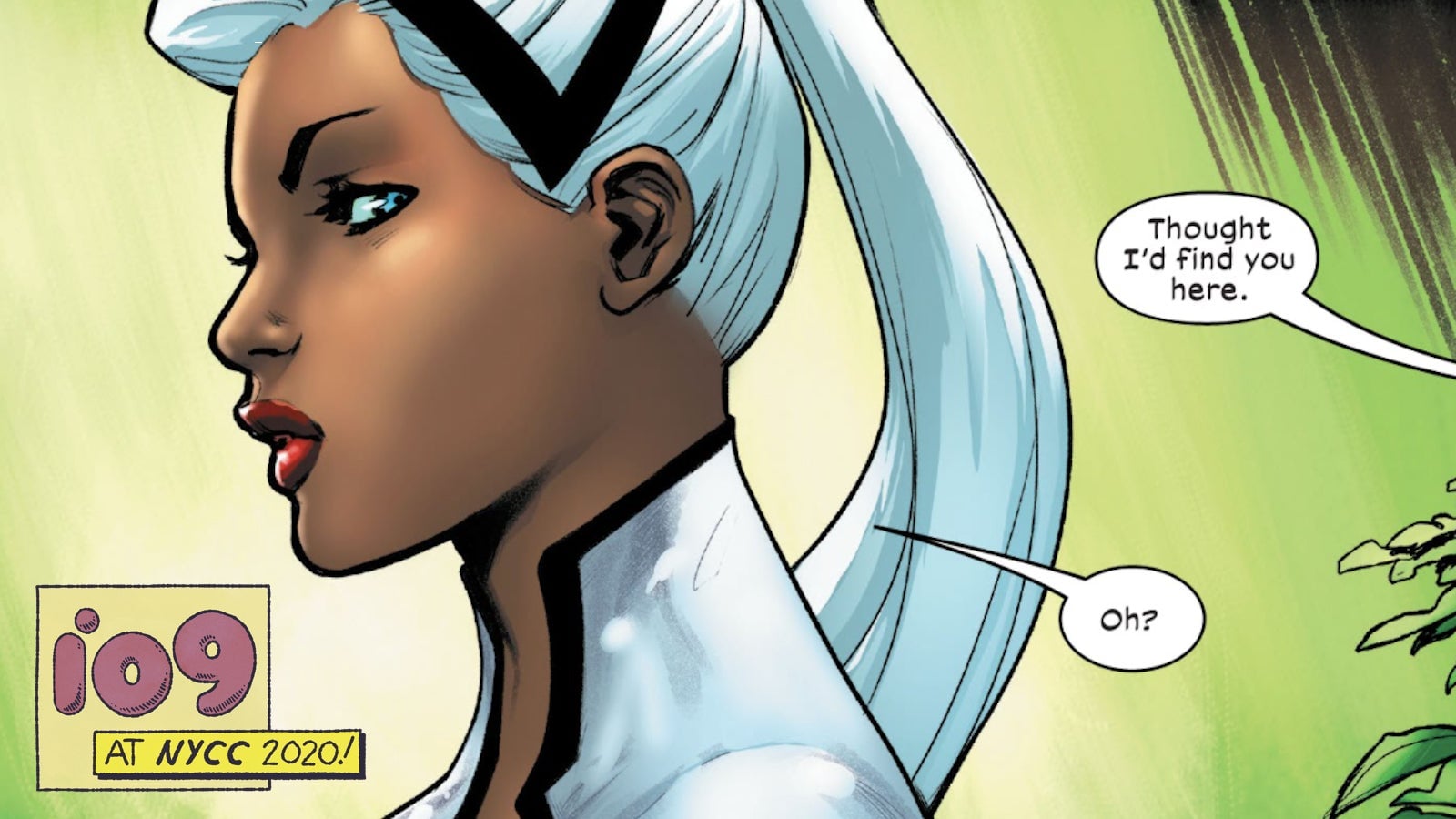 Storm and Kate Pryde having a conversation.