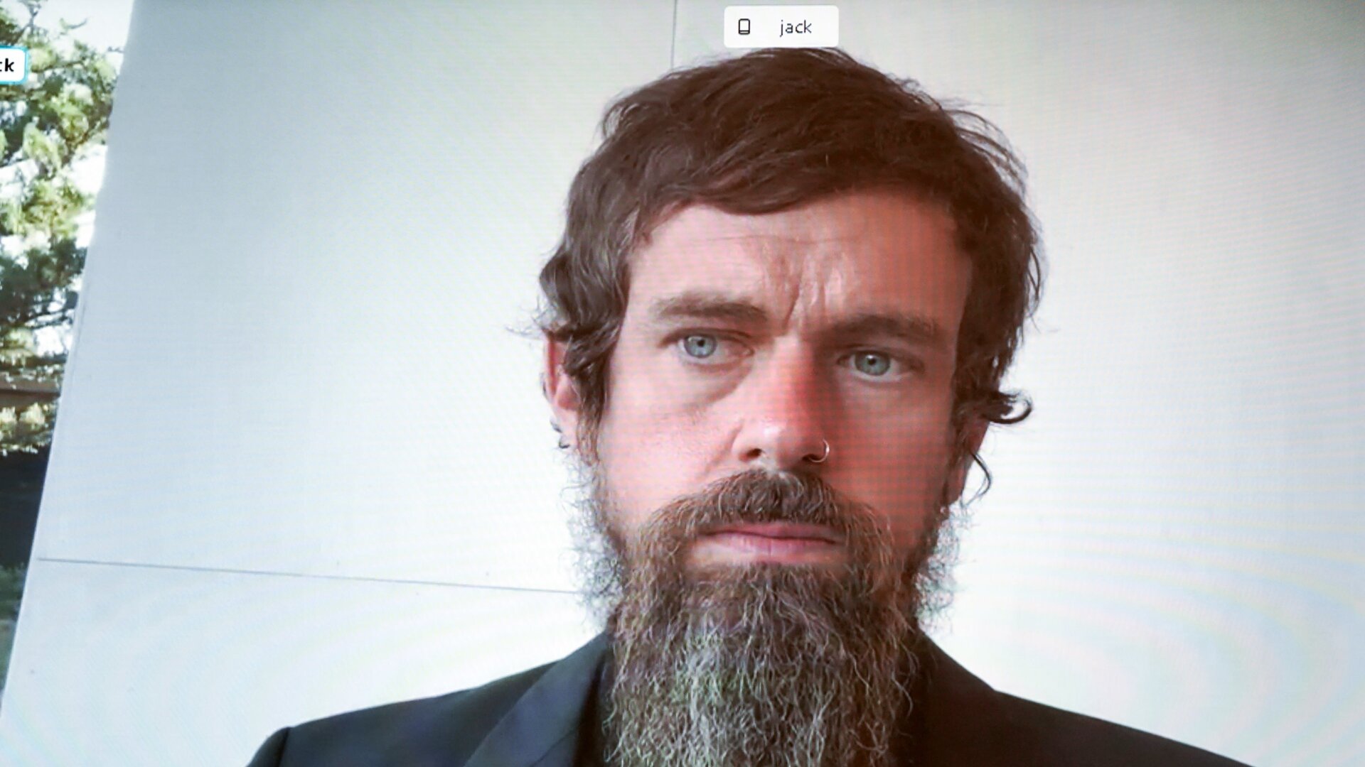Twitter CEO Jack Dorsey, pictured here calling into a Senate Commerce Committee hearing while wearing System of a Down’s beards.