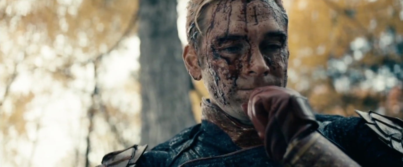 Homelander watching Stormfront die.