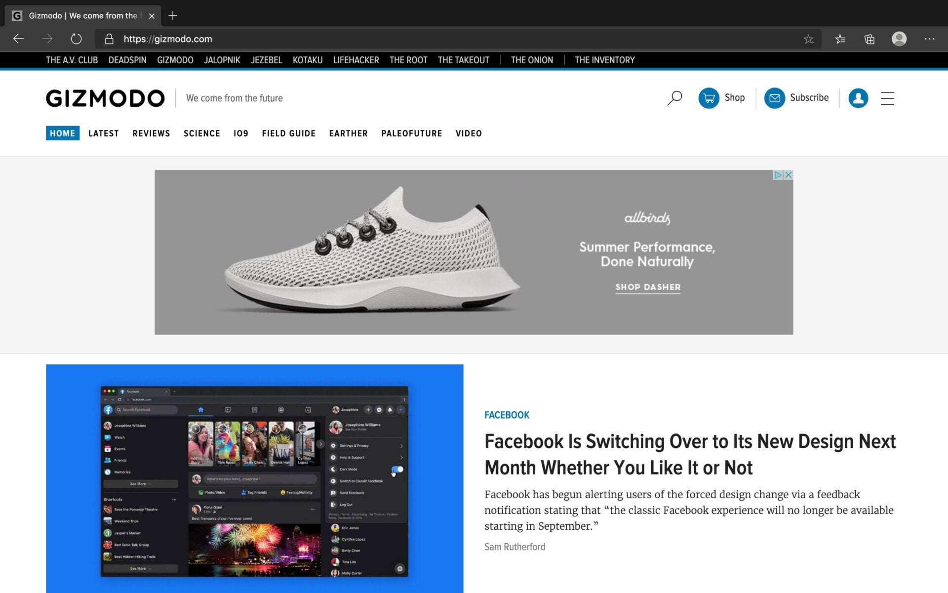 Edge’s Chromium browser is all clean lines.