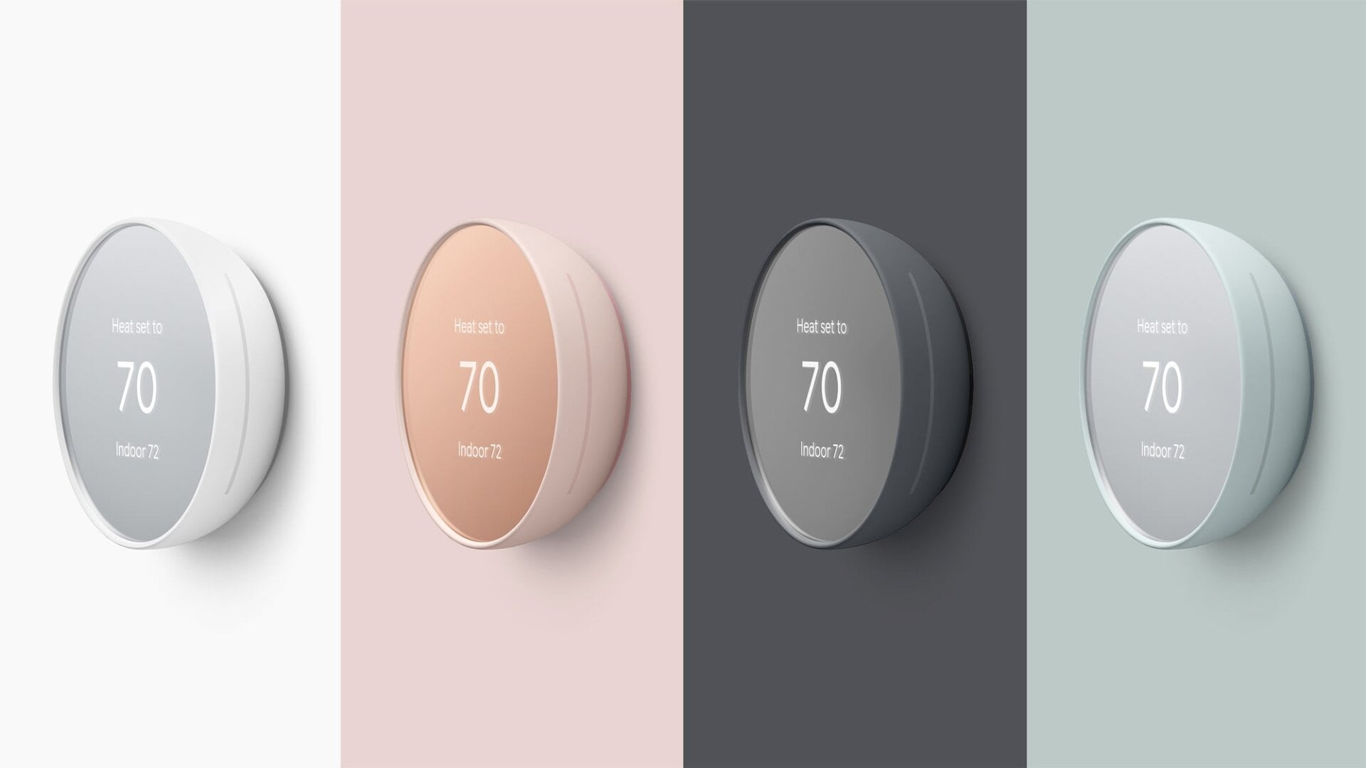 Color options for the new Nest Thermostat include snow, sand, charcoal, and fog—which most of us refer to as green.