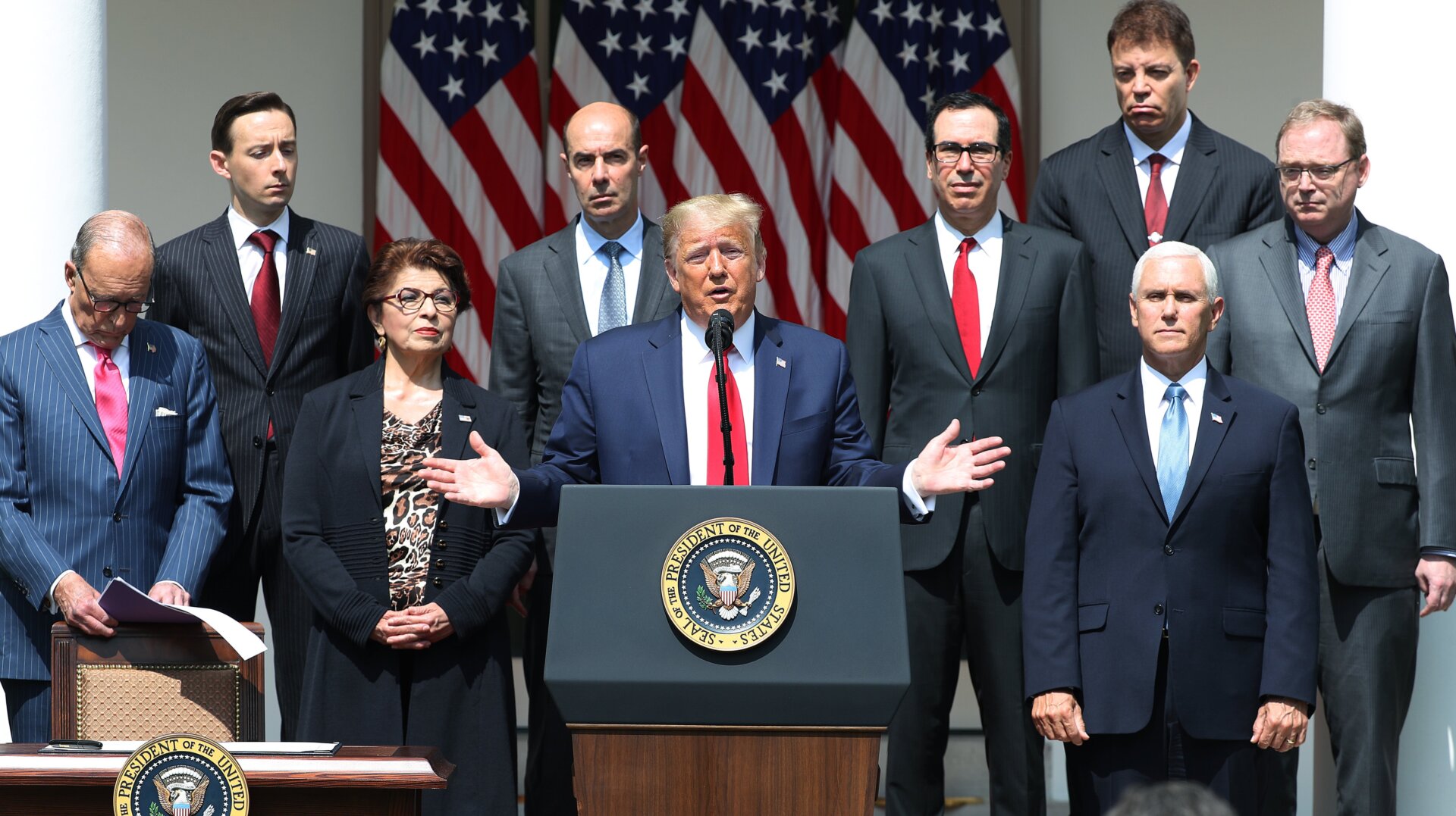 U.S. President Donald Trump speaks during a news conference in the Rose Garden at the White House June 5, 2020.