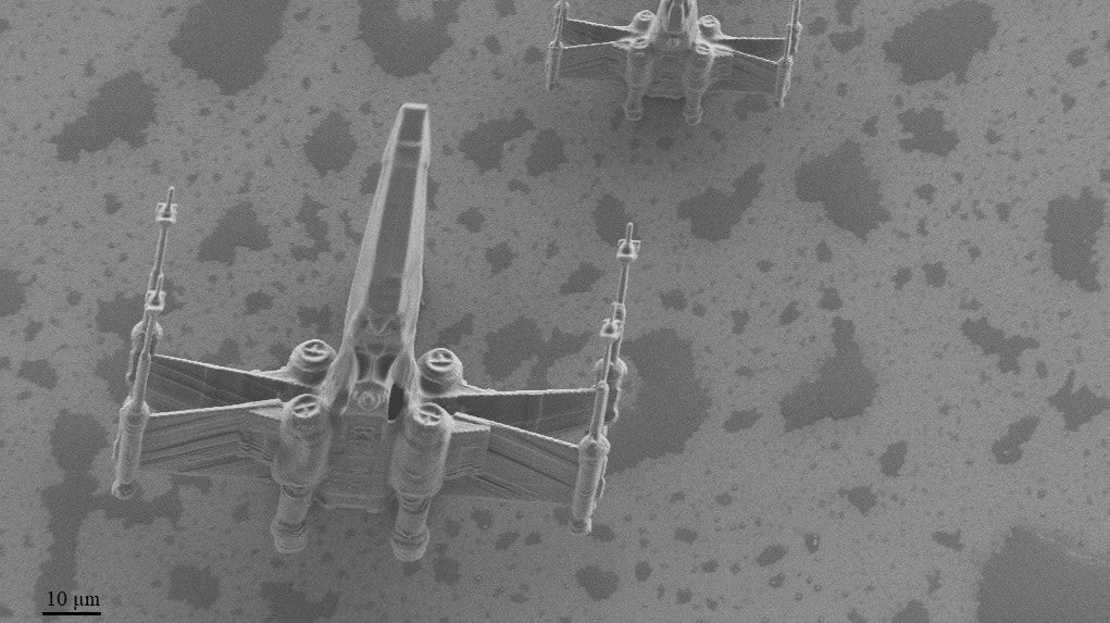 The Microlight 3D team didn’t stop at the Millennium Falcon. It also developed X-wings.