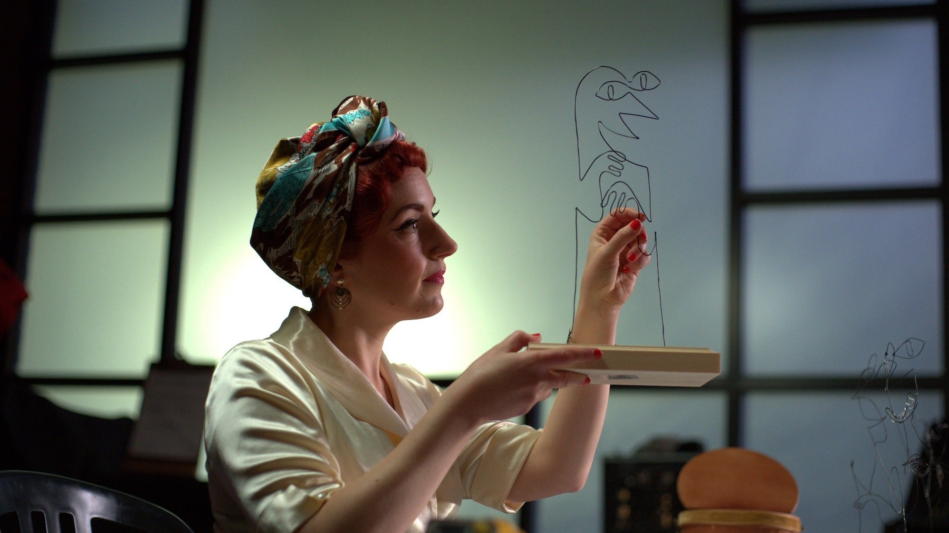 Pixar animator Deanna Marsigliese works with a character from Soul in Inside Pixar.