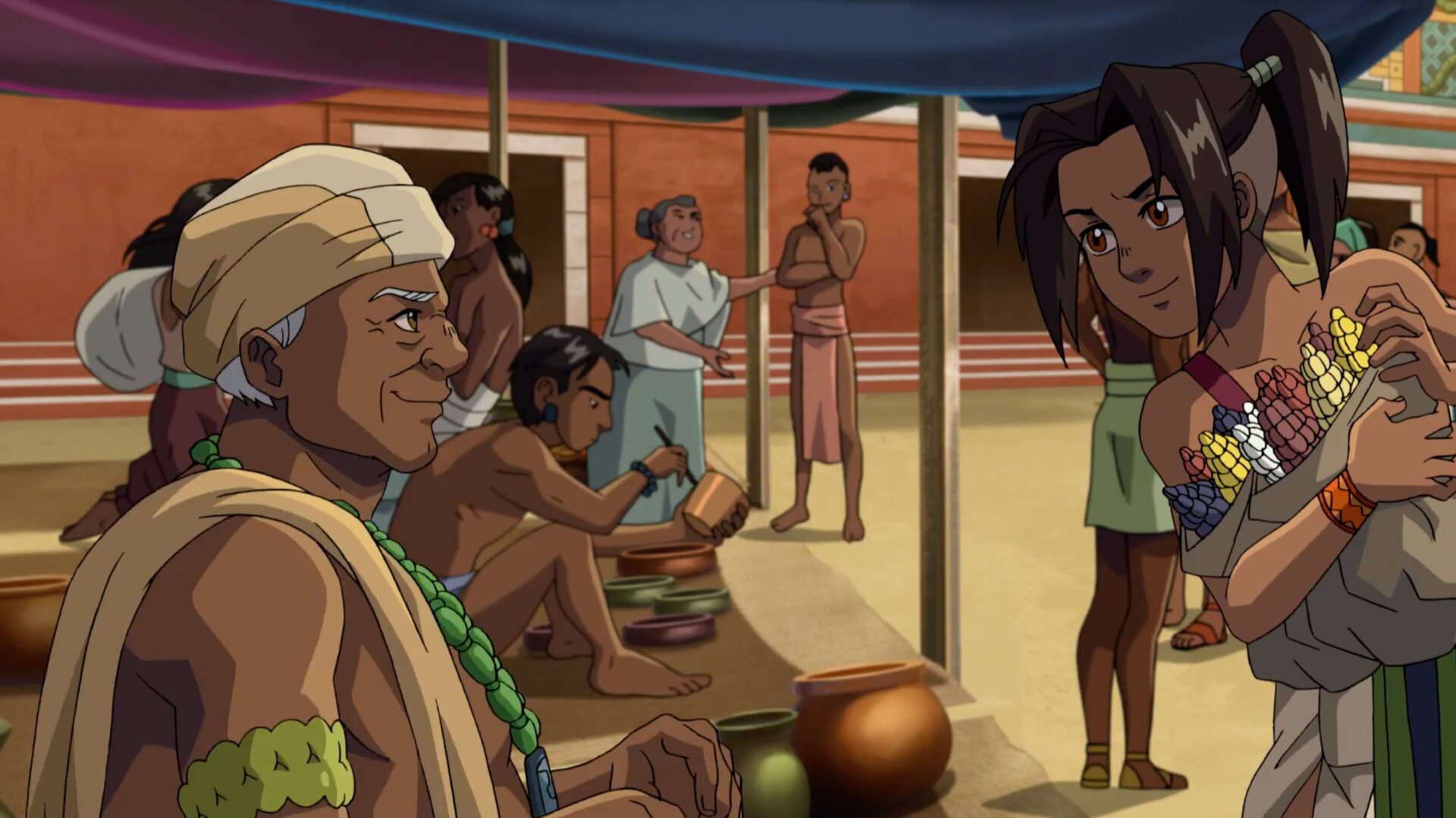 Izel shopping at the local market.