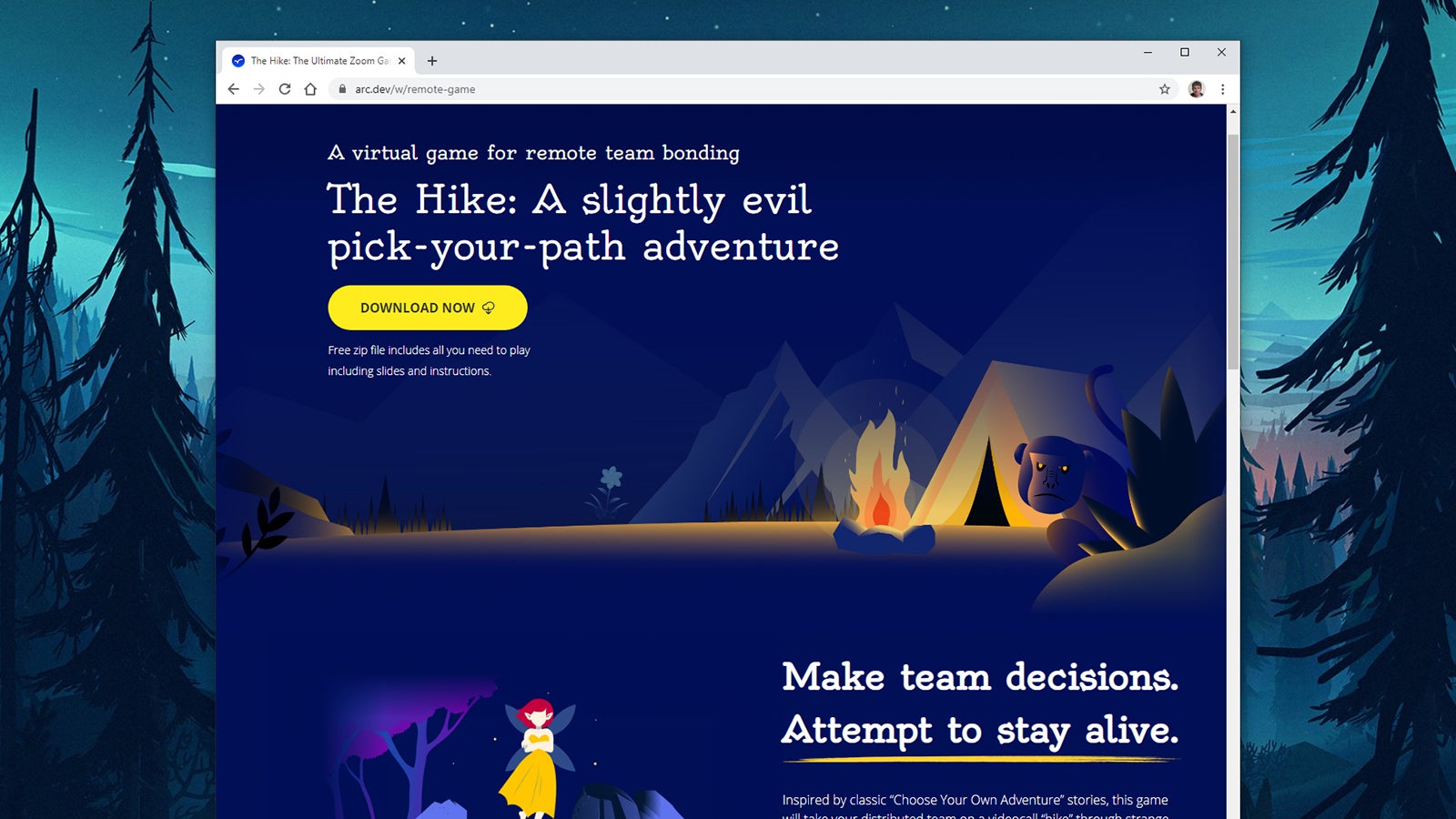 Screenshot: The Hike