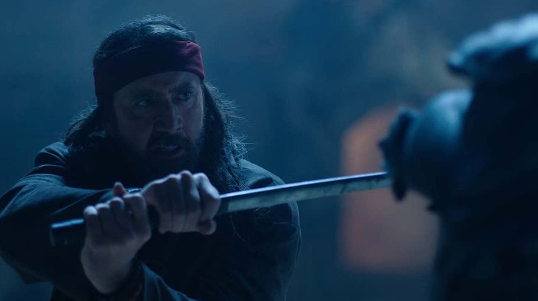 Nic Cage fighting an alien in Jiu Jitsu.