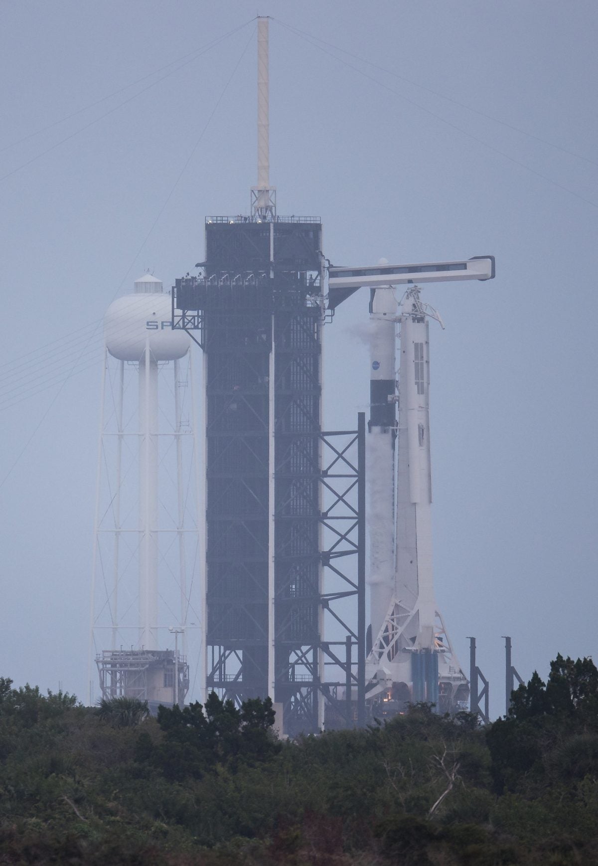 Almost ready to light this candle: The Falcon 9 on the launchpad, November 14, 2020. 