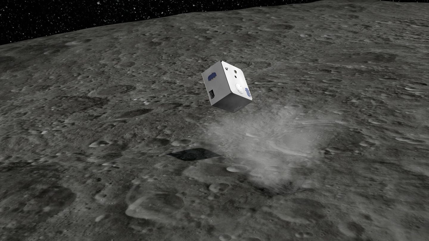 Conceptual image of MASCOT bouncing on an asteroid’s surface. 