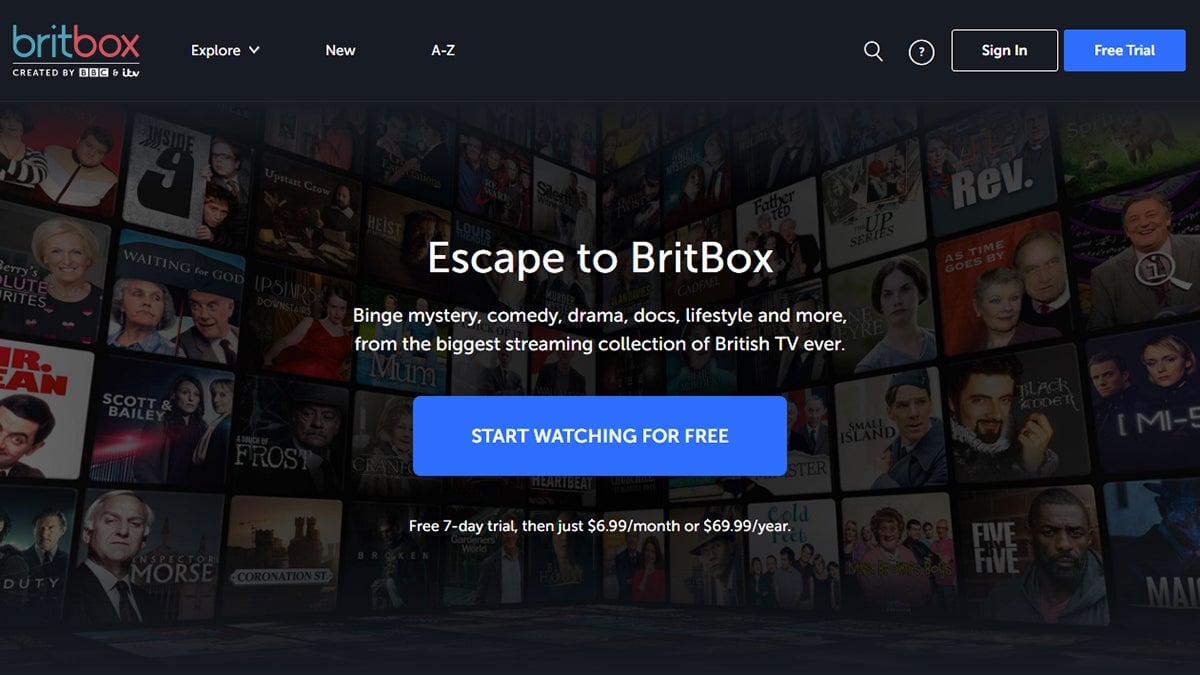 Screenshot: BritBox