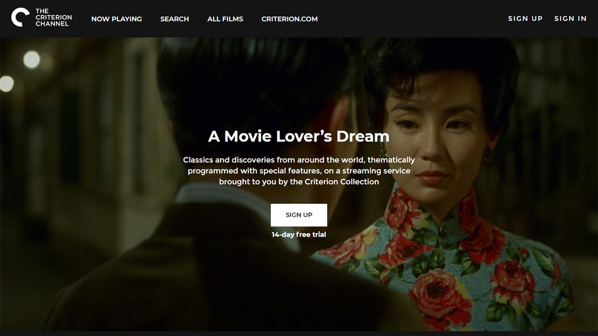 Screenshot: The Criterion Channel