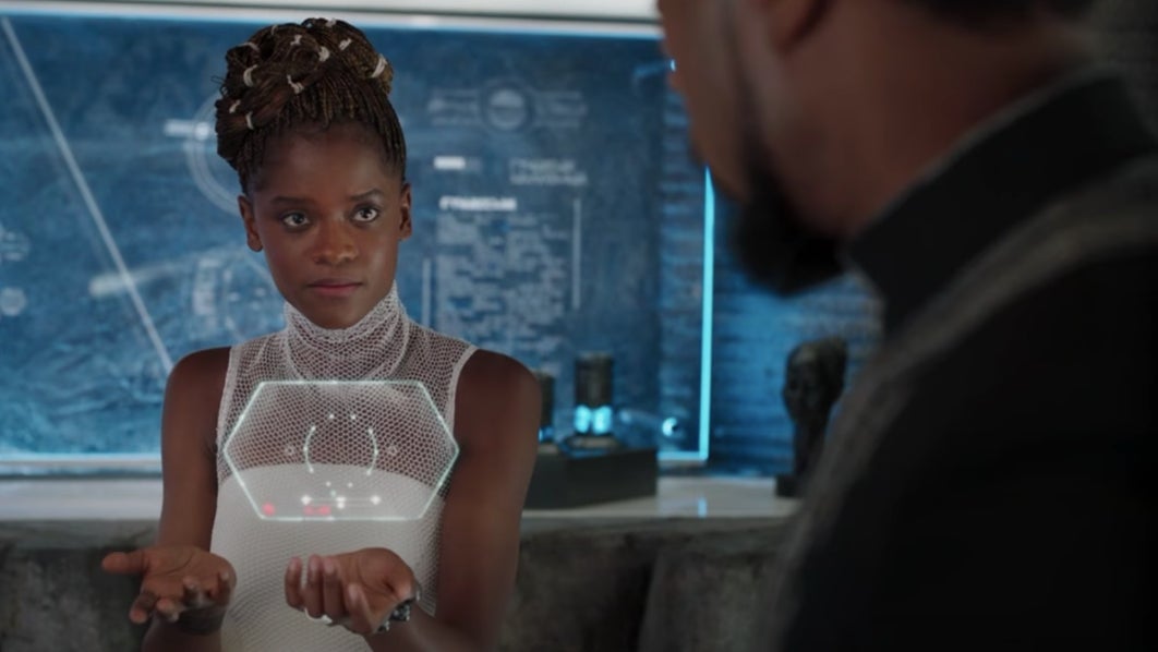 Letitia Wright as Shuri in Black Panther.