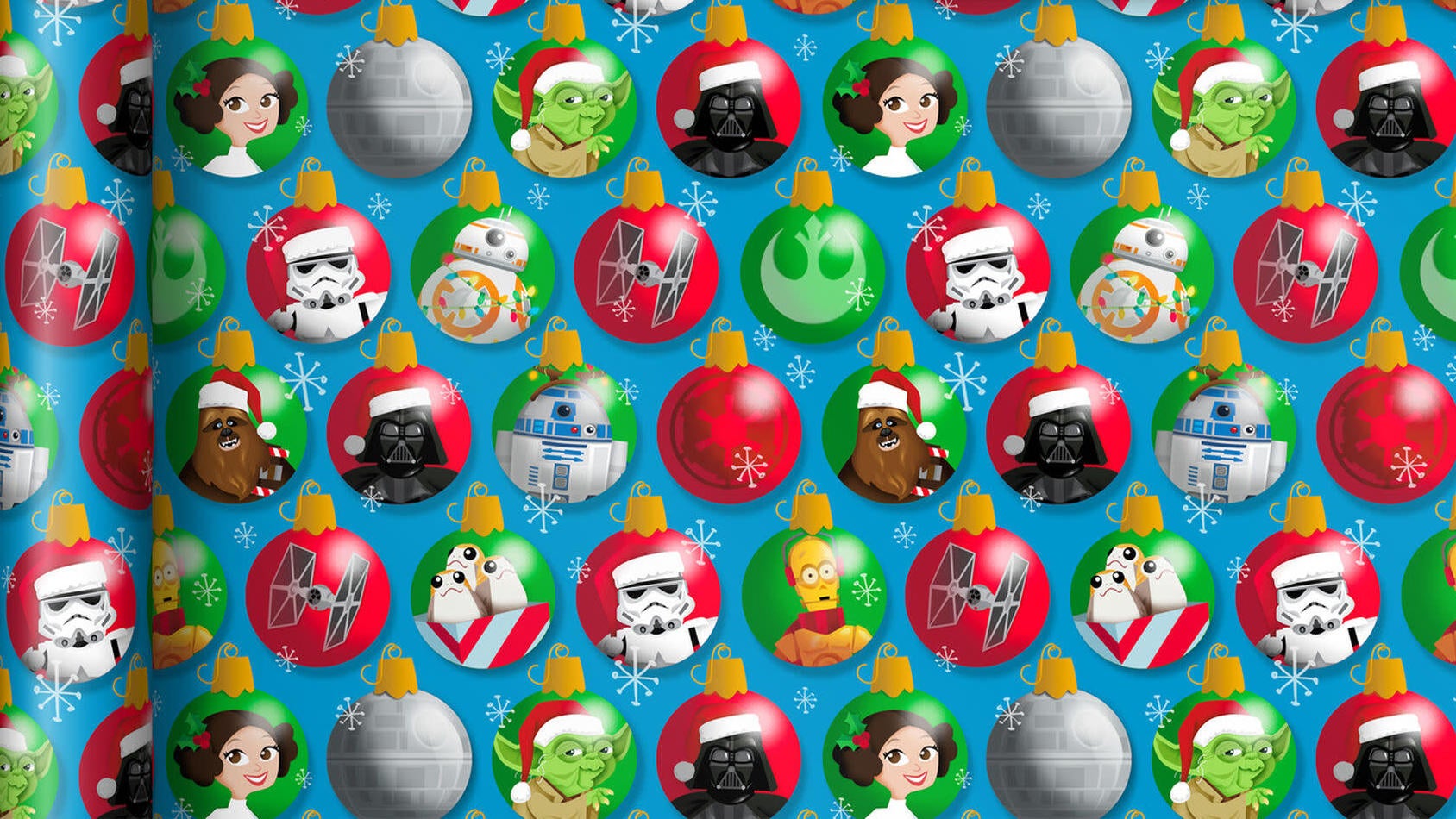 Some fun Star Wars-themed holiday wrapping paper from Hallmark. 