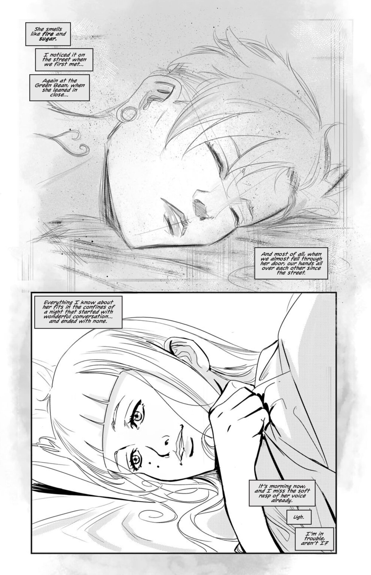 Logan realizing that she’s faling hard.