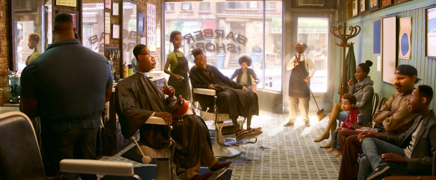 Joe and 22 in a barbershop.