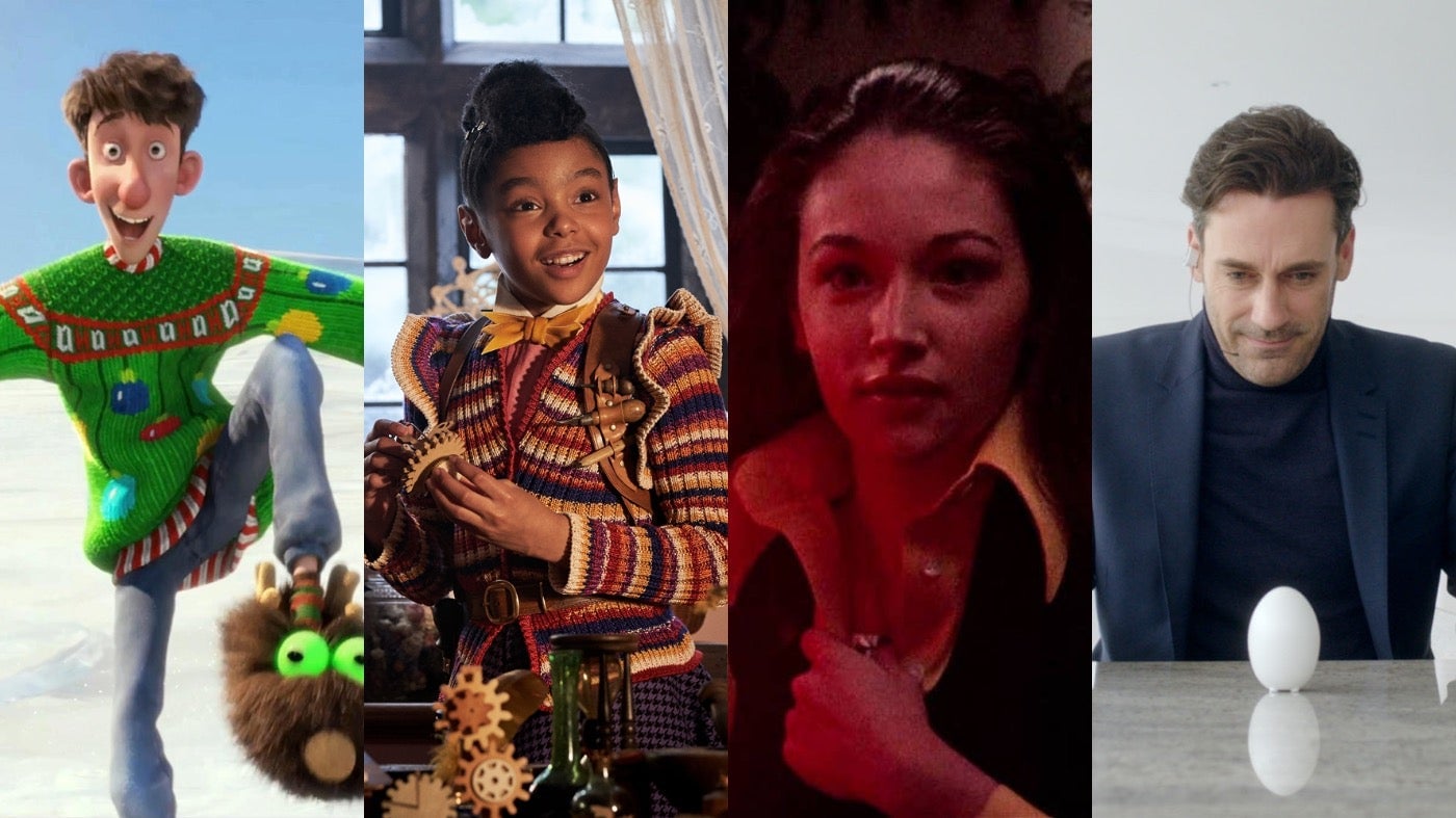 From left: Arthur Christmas, Jingle Jangle: A Christmas Journey, Black Christmas (1974), and Black Mirror.