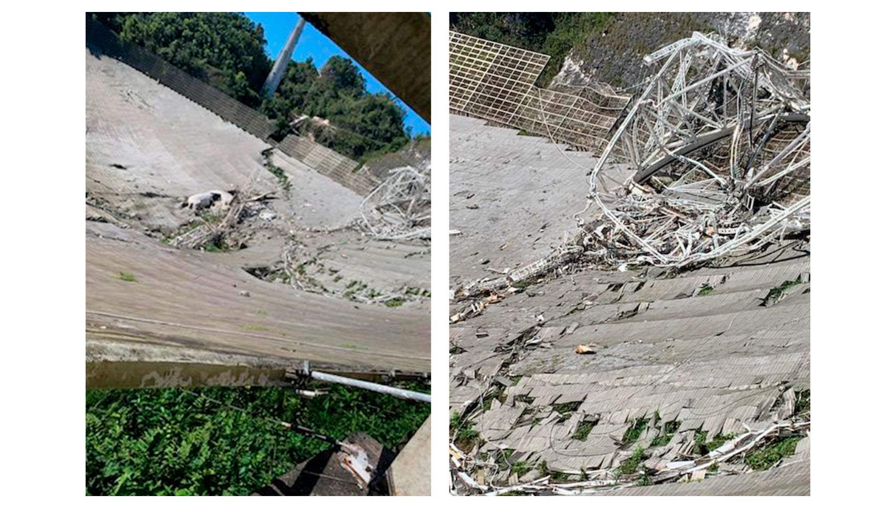 Damage as seen on the ground. 