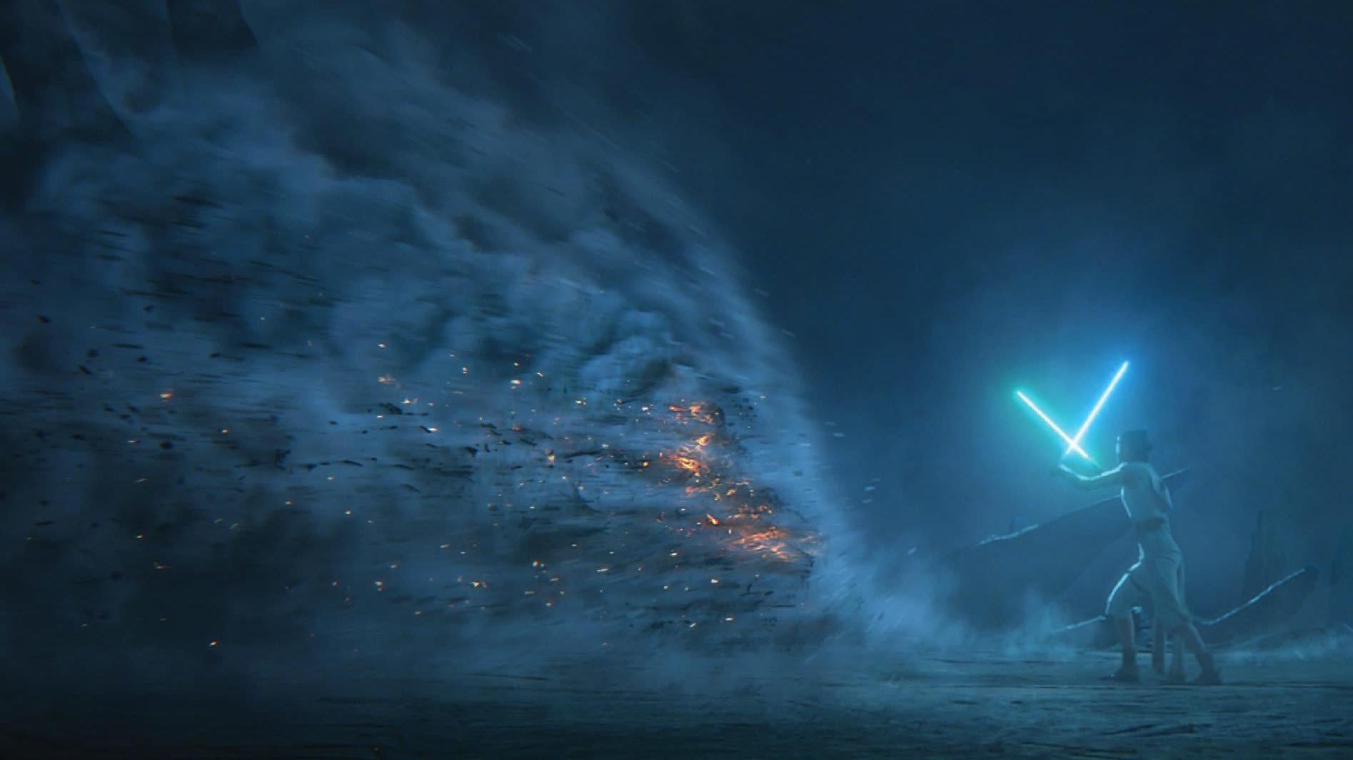 A crop of concept art of Rey’s final showdown.