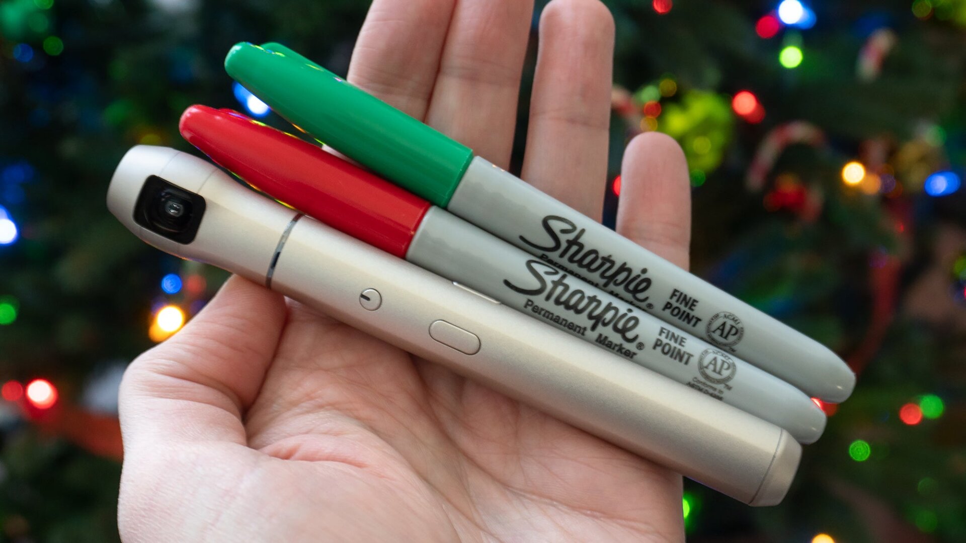 The IQUI camera is barely larger than a Sharpie and is very easy to slip into a pocket.