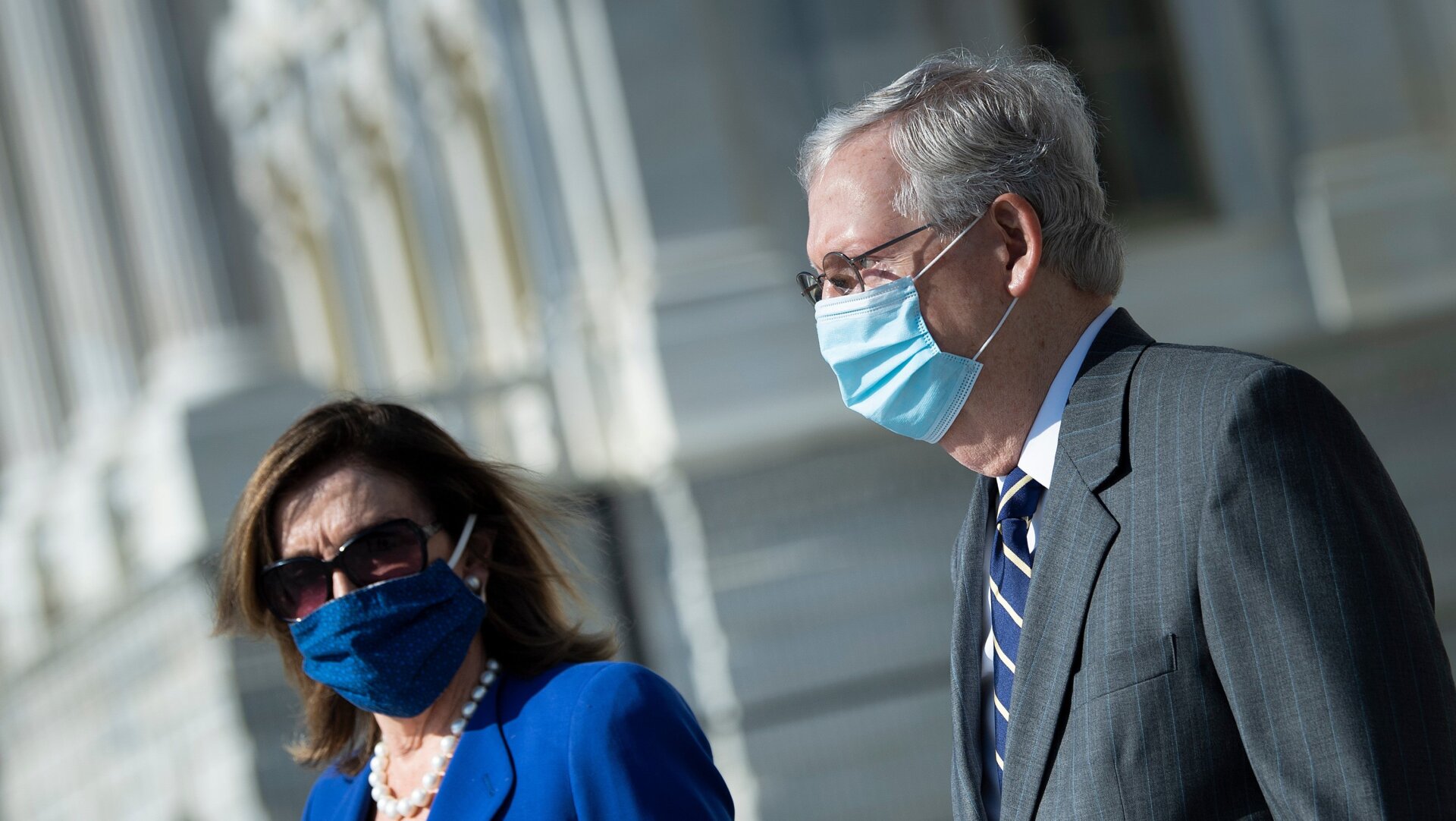 House Speaker Nancy Pelosi (left) and Senate Majority Leader Mitch McConnell (right).